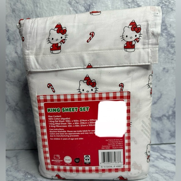 Hello Kitty and Friends Christmas Candy Cane King Sheet Set - Picture 3 of 3